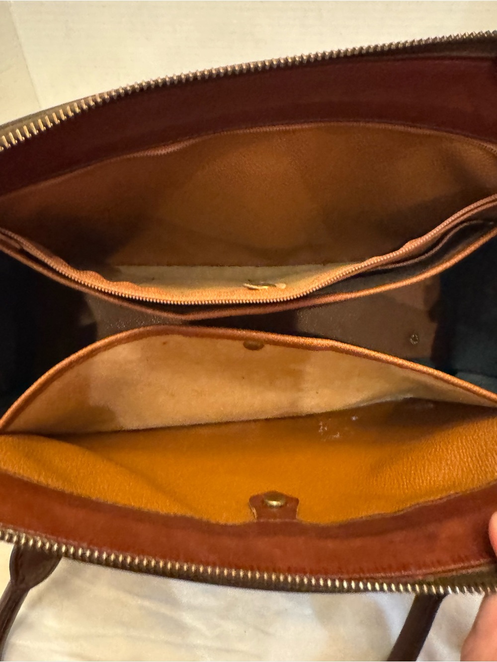 Vintage Dooney & Bourke AWL Navy Satchel Bag Made in USA Duck Fob Strap A6 - Picture 13 of 13
